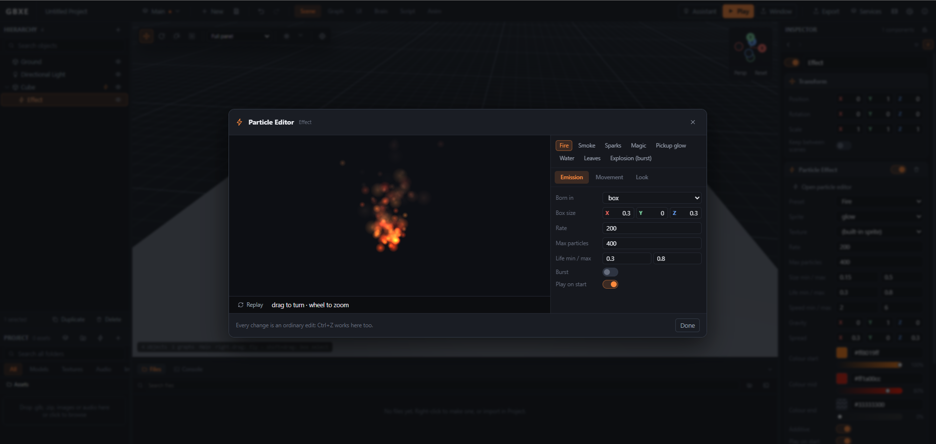 The particle editor