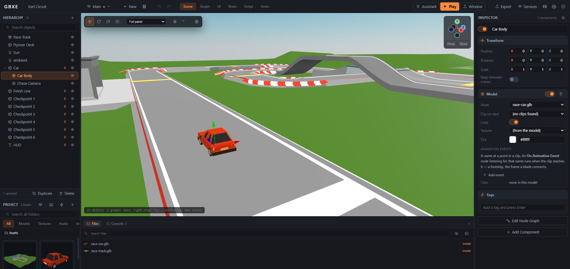 A kart racing circuit